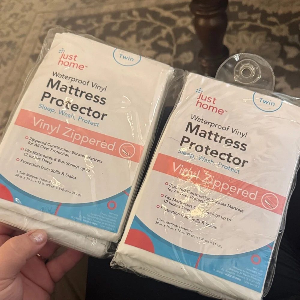 2 new in package, never opened Waterproof Vinyl Mattress Protector - Twin, White